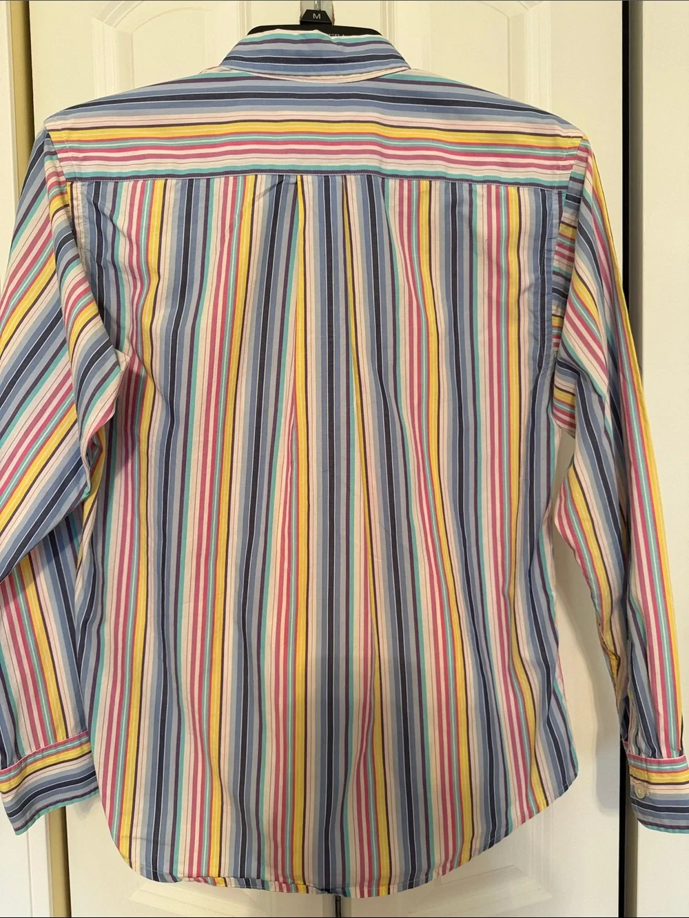 Ralph Lauren Boys L 16-18 Multi Color Pastel Stripe Long Sleeve Shirt Cotton